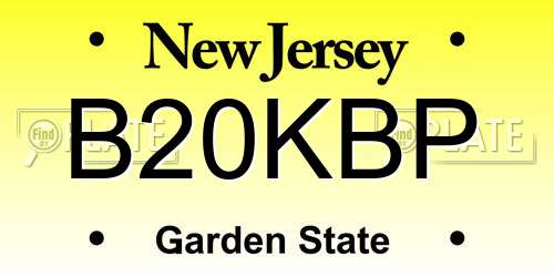 B20KBP New Jersey License Plate
