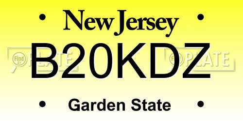 B20KDZ New Jersey License Plate