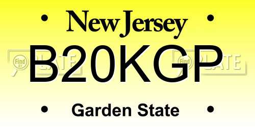 B20KGP New Jersey License Plate