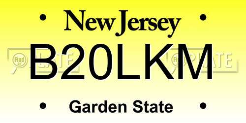 B20LKM New Jersey License Plate