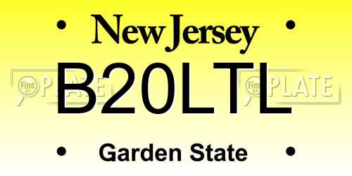 B20LTL New Jersey License Plate