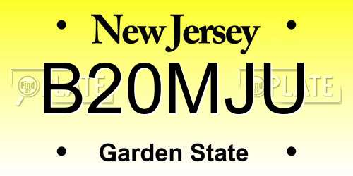 B20MJU New Jersey License Plate