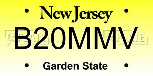 B20MMV New Jersey License Plate
