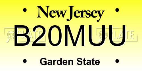 B20MUU New Jersey License Plate