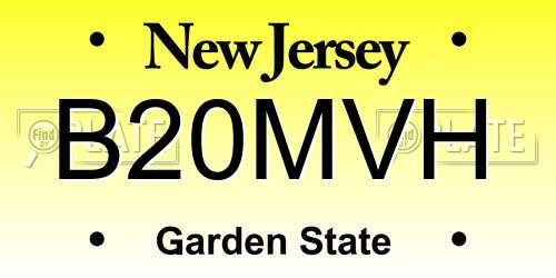 B20MVH New Jersey License Plate