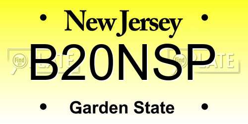 B20NSP New Jersey License Plate
