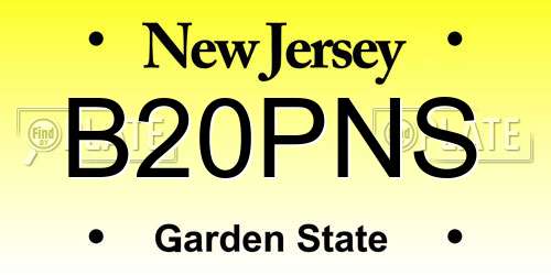 B20PNS New Jersey License Plate