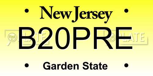 B20PRE New Jersey License Plate