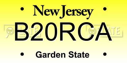 B20RCA New Jersey License Plate