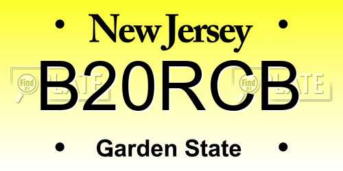 B20RCB New Jersey License Plate