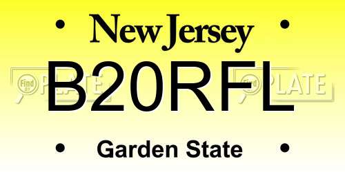 B20RFL New Jersey License Plate