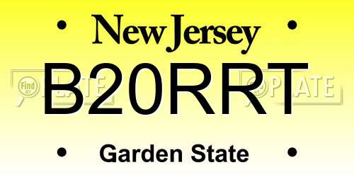 B20RRT New Jersey License Plate