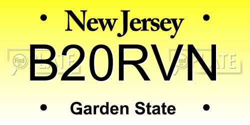 B20RVN New Jersey License Plate