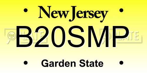 B20SMP New Jersey License Plate