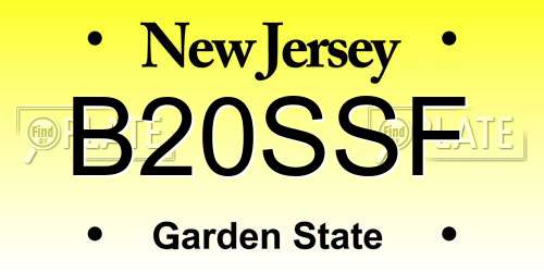 B20SSF New Jersey License Plate