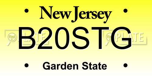 B20STG New Jersey License Plate