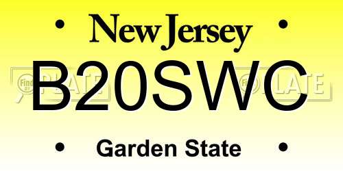 B20SWC New Jersey License Plate