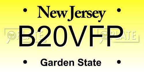 B20VFP New Jersey License Plate
