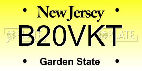 B20VKT New Jersey License Plate