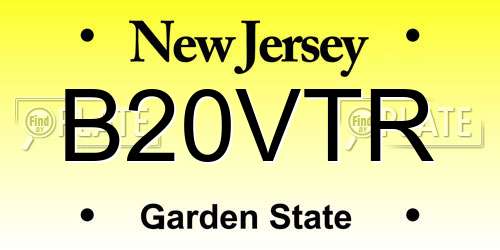 B20VTR New Jersey License Plate