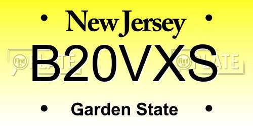 B20VXS New Jersey License Plate