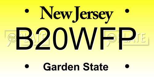 B20WFP New Jersey License Plate