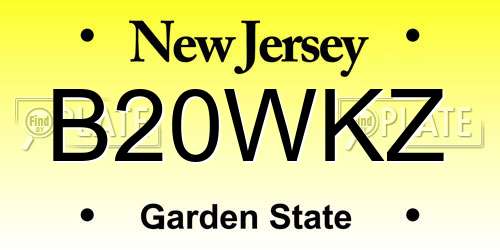 B20WKZ New Jersey License Plate