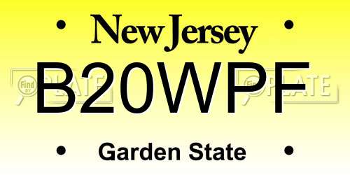 B20WPF New Jersey License Plate