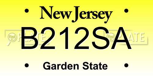 B212SA New Jersey License Plate