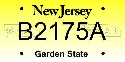 B2175A New Jersey License Plate