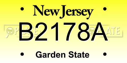 B2178A New Jersey License Plate
