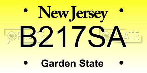 B217SA New Jersey License Plate