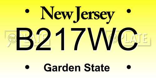 B217WC New Jersey License Plate