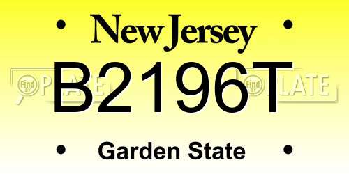 B2196T New Jersey License Plate