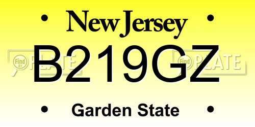 B219GZ New Jersey License Plate