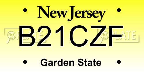 B21CZF New Jersey License Plate