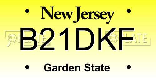 B21DKF New Jersey License Plate