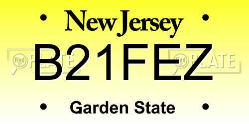 B21FEZ New Jersey License Plate