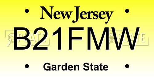 B21FMW New Jersey License Plate