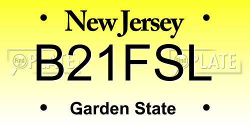 B21FSL New Jersey License Plate