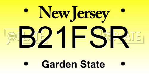 B21FSR New Jersey License Plate