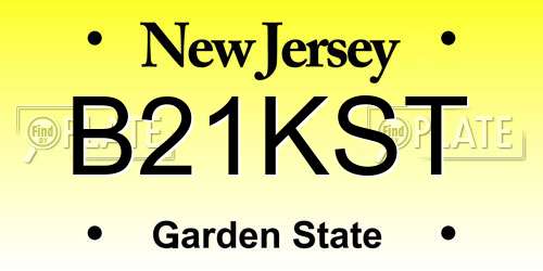 B21KST New Jersey License Plate