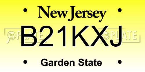 B21KXJ New Jersey License Plate