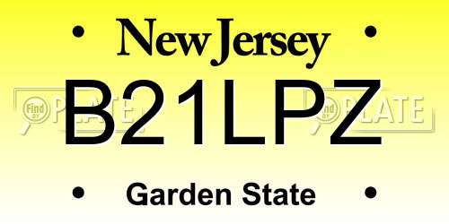 B21LPZ New Jersey License Plate