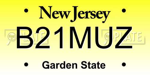 B21MUZ New Jersey License Plate
