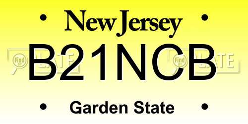B21NCB New Jersey License Plate