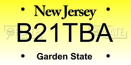 B21TBA New Jersey License Plate