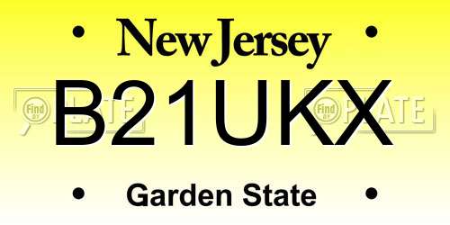 B21UKX New Jersey License Plate