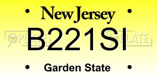 B221SI New Jersey License Plate