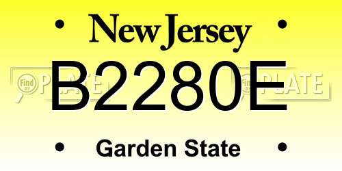 B2280E New Jersey License Plate